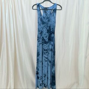 West Kei Blue Tie-Dye Racerback Maxi Dress